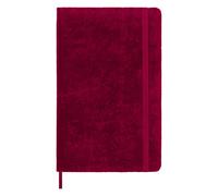 Moleskine Cuaderno con Rayas, Edición Limitada de la Colección Velvet, Tapa Dura de Terciopelo y Cierre Elástico, Color Rosa, Gran Formato, 144 Páginas