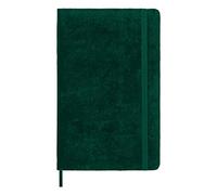 Moleskine Cuaderno con Rayas, Edición Limitada de la Colección Velvet, Tapa Dura de Terciopelo y Cierre Elástico, Color Verde, Gran Formato, 144 Páginas