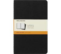 Moleskine Cuaderno de Diario, Set de 3 Cuadernos con Página a Rayas, Cubierta de Cartón y Costura Visible, Color Negro, Tamaño Grande 13 x 21 cm, 80 Páginas