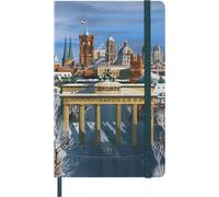 Moleskine Cuaderno de Rayas I Am Berlin, Tapa Dura de Tela y Cierre Elástico, Tamaño L 13 x 21 cm, Tema Berlín