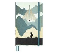 Moleskine Cuaderno Rayado El Señor de los Anillos, Tapa Dura de Tela y Cierre Elástico, con Dos Marcapáginas y Pegatinas Temáticas, Aragorn, Tamaño L 13 x 21 cm