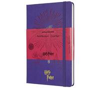 Moleskine - Cuaderno Edición Limitada Harry Potter, Cuaderno con Hojas de Rayas, Diseño del Fénix 5/7, Tapa Dura con Dibujos y Detalles Temáticos, Tamaño Grande 13 x 21 cm, Color Violeta, 240 Páginas