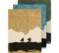 Moleskine Cuaderno El Señor de los Anillos, Set de 3 Cuadernos con Páginas Rayadas, Tapa de Cartón Flexible y Costura Singer, con 16 Hojas Separables, Formato XL 19 x 25 cm