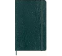 Moleskine Cuaderno Precious & Ethical, con Caja de Regalo, Tapa Suave Vegana Efecto Pitón, Cierre Elástico, Formato Large 13 x 21 cm, Color Verde