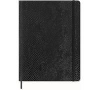 Moleskine Cuaderno Precious & Ethical, con Caja de Regalo, Tapa Suave Vegana Efecto Pitón, Cierre Elástico, Formato XL 19x25cm, Color Negro