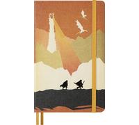 Moleskine Cuaderno Rayado El Señor de los Anillos, Tapa Dura de Tela y Cierre Elástico, Marcapáginas y Pegatinas Temáticas, Frodo y Sam, Formato L 13 x 21 cm