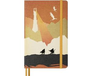 Moleskine Cuaderno Rayado El Señor de los Anillos, Tapa Dura de Tela y Cierre Elástico, Marcapáginas y Pegatinas Temáticas, Frodo y Sam, Formato L 13 x 21 cm
