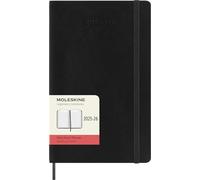 Moleskine Daily Planner 2025-2026, Agenda Diaria de 18 Meses con Tapa Suave y Cierre Elástico, Formato Grande 13 x 21 cm, Color Negro