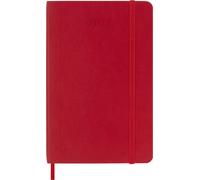 Moleskine Agenda Diaria 2027, 12 Meses con Tapa Blanda y Cierre Elástico, Formato Pocket 9x14 Cm, Color Rojo Escarlata