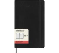 Moleskine Daily Planner Agenda 2023-2024, Agenda de 18 Meses, Agenda Diaria de Tapa Suave, Tamaño Grande 13 x 21 cm, Color Negro