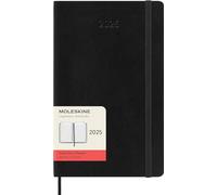 Moleskine Daily Planner, Agenda Diaria 12 Meses 2025, Tapa Blanda y Cierre Elástico, Color Negro, Formato Grande 13x21 cm