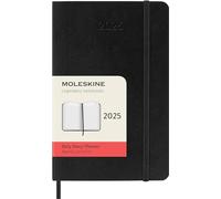 Moleskine Daily Planner, Agenda Diaria 12 Meses 2025, Tapa Blanda y Cierre Elástico, Color Negro, Formato Bolsillo 9x14 cm