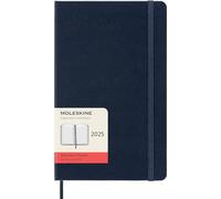 Moleskine Daily Planner, Agenda Diaria 12 Meses 2025, Tapa Dura y Cierre Elástico, Color Azul Zafiro, Formato Grande 13x21 cm