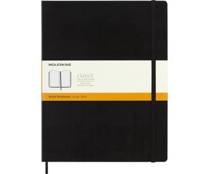 Moleskine, Libreta Clásica de Rayas con Tapa Dura y Cierre Elástico, Tamaño XXL 21.6 x 27.9 cm, Color Negro, 192 Páginas