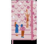 Moleskine Libreta de Edición Especial, Libreta Sakura, Diseño a Rayas y Cubierta Dura de Tela, Tamaño de Bolsillo 9 x 14 cm, Temática de Parejas y Color Rosa Oscuro