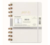 Moleskine Monthly Planner 2022-2023, Agendas Spiral Academic, Agenda Mensual de 12 Meses con Tapa Dura, Tamaño XL19 x 25 cm, Remake Oyster