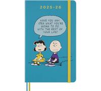 Moleskine Peanuts Agenda Semanal 2025 2026, Agenda 2025/2026 18 Meses con Tapa Dura, Cierre Elástico y Adhesivos Temáticos, Formato Grande 13 x 21 cm