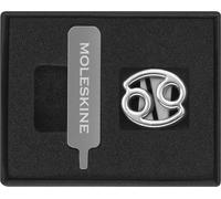 Moleskine Pin para Cuaderno o Agenda Cáncer, Pin Símbolo del Zodiaco, Cierre Elástico Personalizable, Idea para Regalo, Color Plata