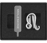 Moleskine Pin para Cuaderno o Agenda Leo, Pin Símbolo del Zodiaco, Cierre Elástico Personalizable, Idea para Regalo, Color Plata
