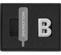 Moleskine Pin para Cuaderno o Agenda Letra B, Broche Letras, Personaliza el Cierre con Elástico, Idea de Regalo Personalizada, Color Plata