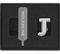 Moleskine Pin para Cuaderno o Agenda Letra J, Broche Letras, Personaliza el Cierre con Elástico, Idea de Regalo Personalizada, Color Plata