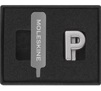 Moleskine Pin Para Cuaderno o Agenda, Letra P, Broche de Letras, Personaliza el Cierre con Elástico, Ideas de Regalo Personalizado, Color Plata
