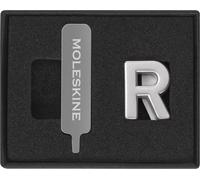 Moleskine Pin Para Cuaderno o Agenda, Letra R, Broche de Letras, Personaliza el Cierre con Elástico, Ideas de Regalo Personalizado, Color Plata
