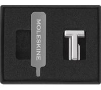 Moleskine Pin Para Cuaderno o Agenda, Letra T, Broche de Letras, Personaliza el Cierre con Elástico, Ideas de Regalo Personalizado, Color Plata
