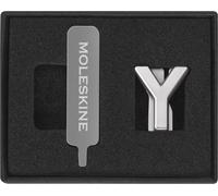 Moleskine Pin para Cuaderno o Agenda Letra Y, Broche Letras, Personaliza el Cierre con Elástico, Idea de Regalo Personalizada, Color Plata