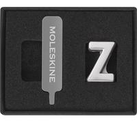 Moleskine Pin para Cuaderno o Agenda Letra Z, Broche Letras, Personaliza el Cierre con Elástico, Idea de Regalo Personalizada, Color Plata