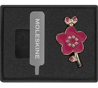 Moleskine Pin Sakura - Alfiler decorativo plateado para cuaderno o agenda, charm de flor en aleación de zinc