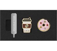 Moleskine Pins Tema Países,Set de Pins Coffee Cup y Ciambella,US East Coast, para Cuadernos y Agendas, Accesorio Decorativo e Idea de Regalo