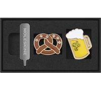 Moleskine Pins Tema Países,Set de Pins de Pretzel y Jarra de Cerveza, Alemania, para Cuadernos y Agendas, Accesorios Decorativos e Idea de Regalo