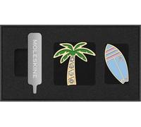 Moleskine Pins Tema Países,Set de Pins Palma y Tabla de Surf, US West Coast, para Cuadernos y Agendas, Accesorio Decorativo e Idea de Regalo