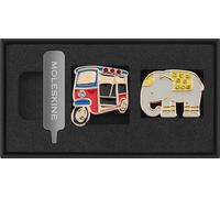 Moleskine Pins Tema Países, Set de Pins Tuk-tuk y Elefante, Tailandia, para Cuadernos y agendas, Accesorio Decorativo e Idea de Regalo