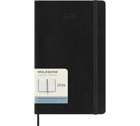 Moleskine 12 Monate Monatsnotizkalender 2026, L/A5, 1 Mo = 2 Seiten, Linierte Seiten, Weicher Einband, Schwarz