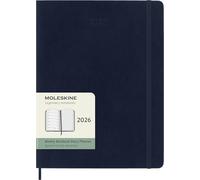 Moleskine 12 Monate Tageskalender 2026, XL, 1 Tag = 1 Seite, rechts linierte Seite, Weicher Einband, Saphir