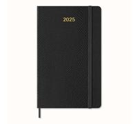 Moleskine Precious & Ethical 12 Monate Wochen Notizkalender 2025, L/A5, Liniert, Weicher Einband, Mamba Schwarz mit Box