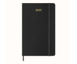 Moleskine Precious & Ethical 12 Monate Wochen Notizkalender 2025, L/A5, Liniert, Weicher Einband, Mamba Schwarz mit Box