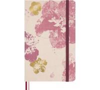 Moleskine Ruled Notebook Sakura - Hard Fabric Cover with Elastic Closure, Includ