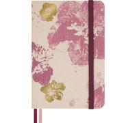 Moleskine Ruled Notebook Sakura - Hard Fabric Cover with Elastic Closure, Includ
