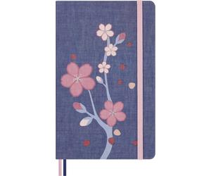 Moleskine Sakura Notebook, Notebook with Blank Pages, Hardcover in Fabric and El