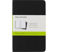 Moleskine Set de 3 Cuadernos Plain Cahier, con Páginas Blancas, de Bolsillo, Cubierta Negra