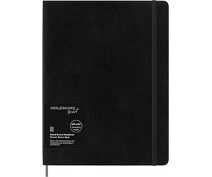 Moleskine Smart Notebook, Sistema de Escritura Inteligente, Cuaderno Inteligente de Tapa Blanda, Páginas a Rayas y Cierre Elástico, Tamaño XL 19 x 25, Color Negro