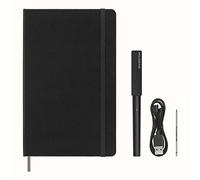 Moleskine Smart Writing Set, Libreta Inteligente con Bolígrafo Inteligente Incluido, Cuaderno Digital de Moleskine con Páginas a Rayas, Grande, 13x21 cm, Negro