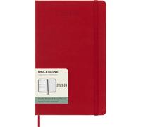 Moleskine 18 Monate Wochen Notizkalender 2023/2024, L/A5, 1 Wo = 1 Seite, Rechts Linierte Seite, Hard Cover, Scharlachrot