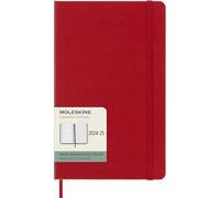 Moleskine Weekly Planner 2024-2025, Agenda Semanal 18 Meses 2025 con Espacio Para Notas, Con Tapa Dura y Cierre Elástico, Formato Grande 13 x 21 cm, Color Rojo Escarlata