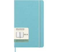 Moleskine Weekly Planner 2025-2026, Agenda Semanal 18 Meses Con Espacio para Notas, Tapa Dura y Cierre Elástico, Formato Grande 13 x 21 cm, Color Acuamarina