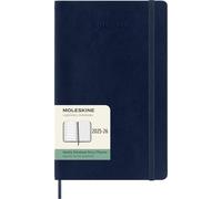 Moleskine Weekly Planner 2025-2026, Agenda Semanal 18 Meses Con Espacio para Notas, Tapa Suave y Cierre Elástico, Formato Grande 13 x 21 cm, Color Azul Zafiro