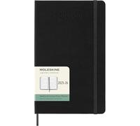 Moleskine Weekly Planner 2025-2026, Agenda Semanal 18 Meses, Agenda Horizontal Con Tapa Dura y Cierre Elástico, Formato Grande 19 x 25 cm, Color Negro